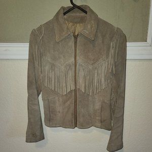 Vintage Geniune Leather Fringe Cowgirl Jacket | Size 7-8